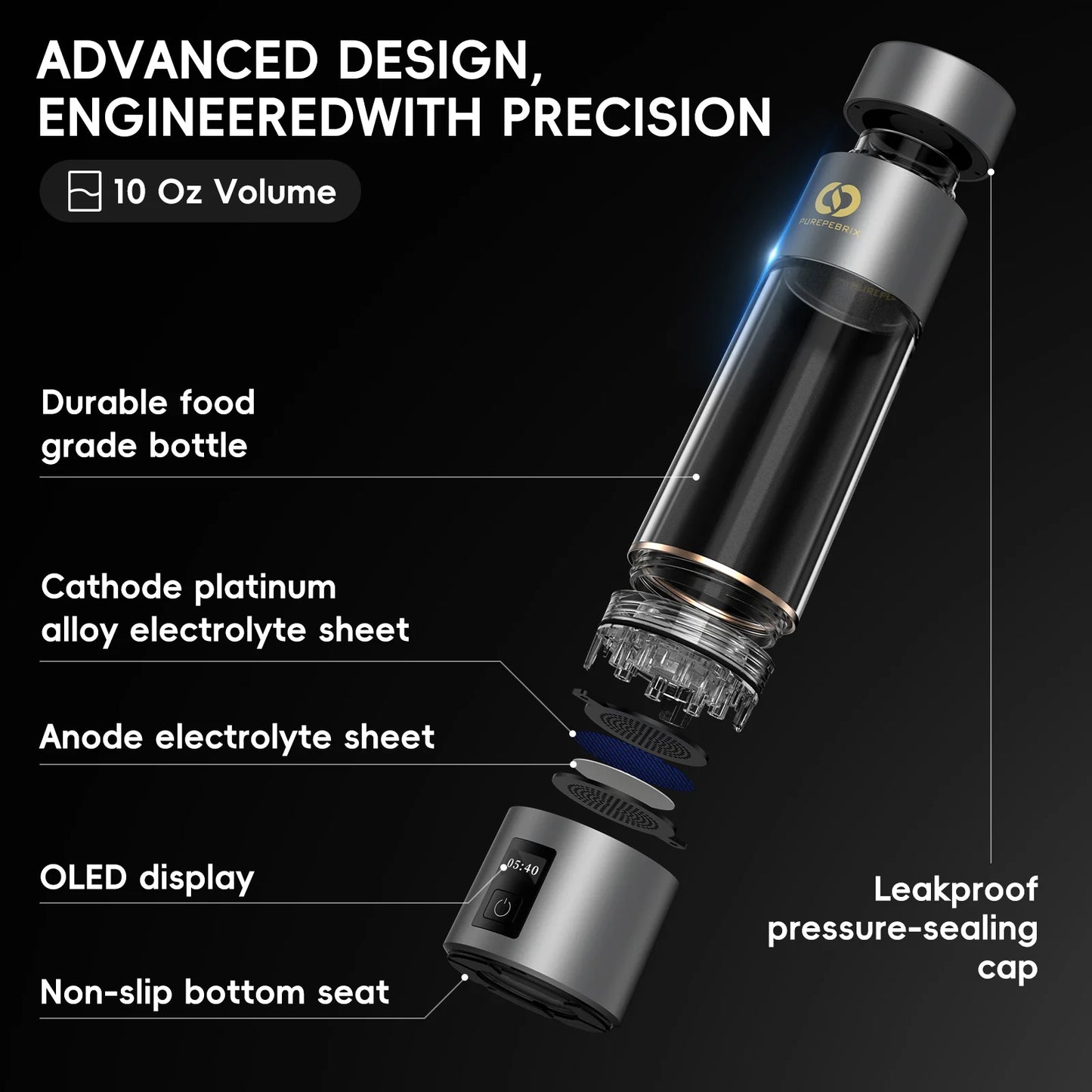 Hydrogen Water Bottle Generator H4000丨Up To 6360 PPB