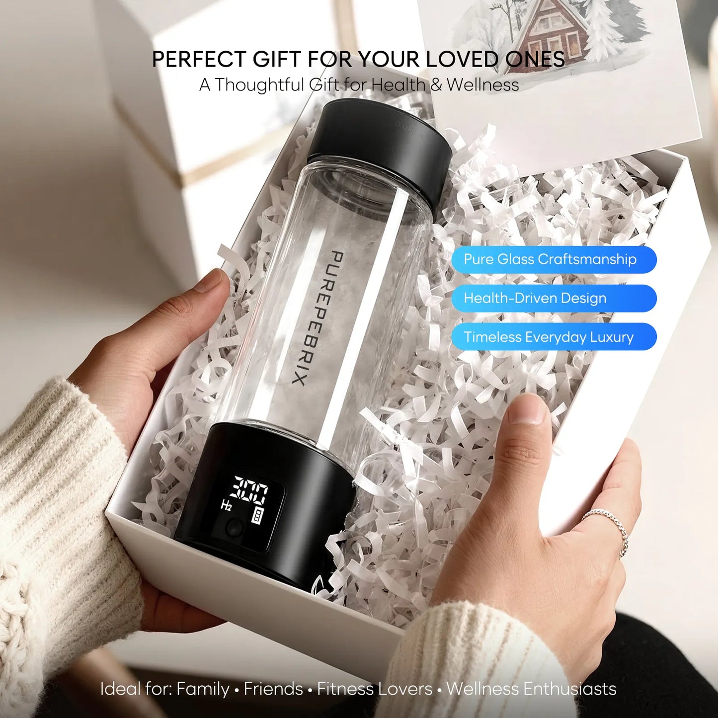 Glass Hydrogen Water Bottle Generator L100