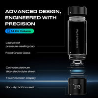 PUREPEBRIX L100 glass hydrogen water bottle generator - lifestyle shot