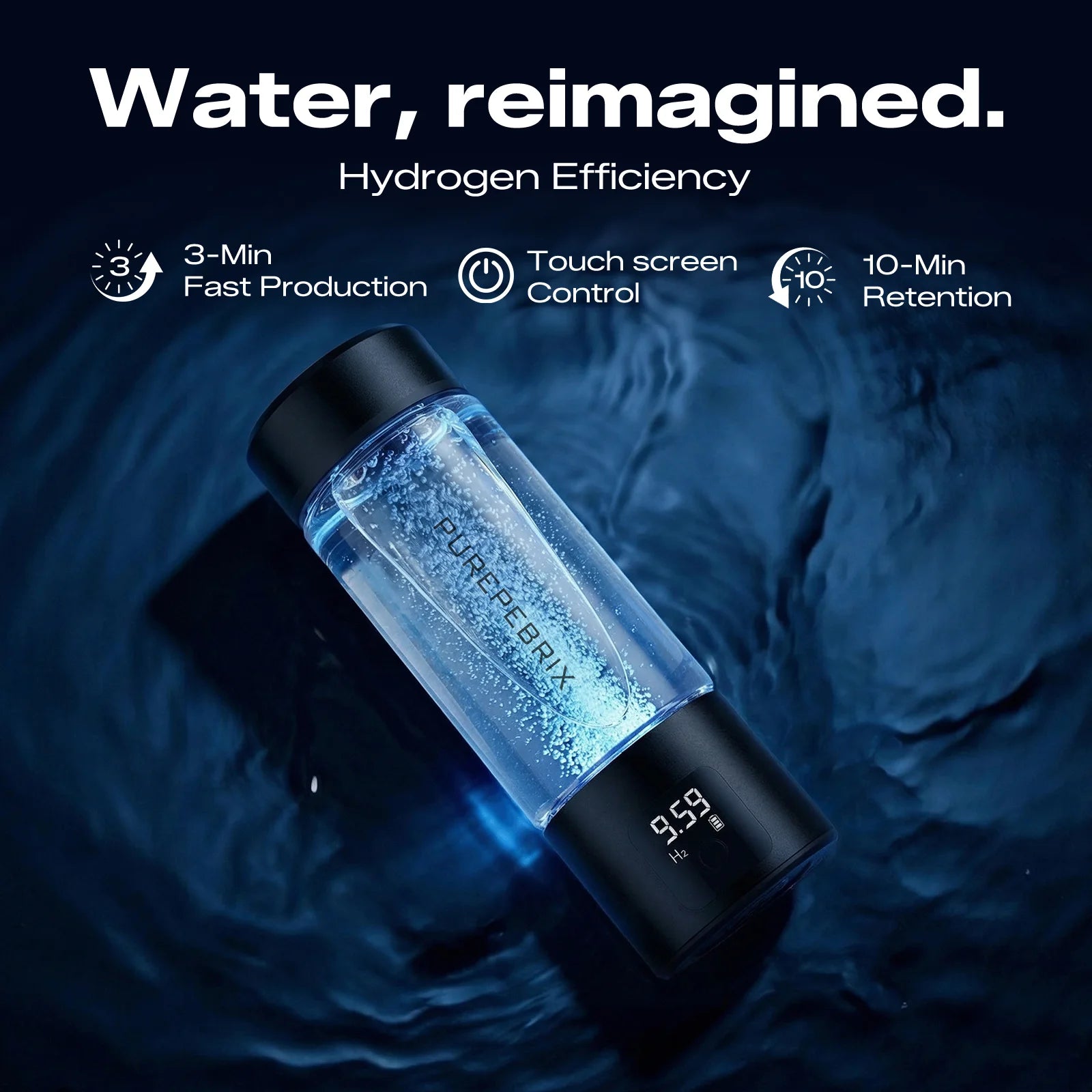 Glass Hydrogen Water Bottle Generator L100