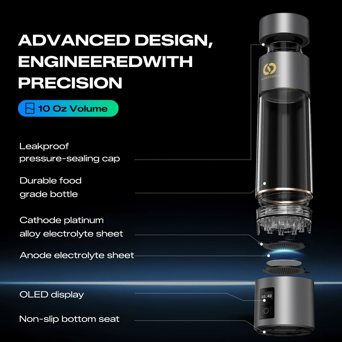 Hydrogen Water Bottle Generator H4000丨Up To 6360 PPB