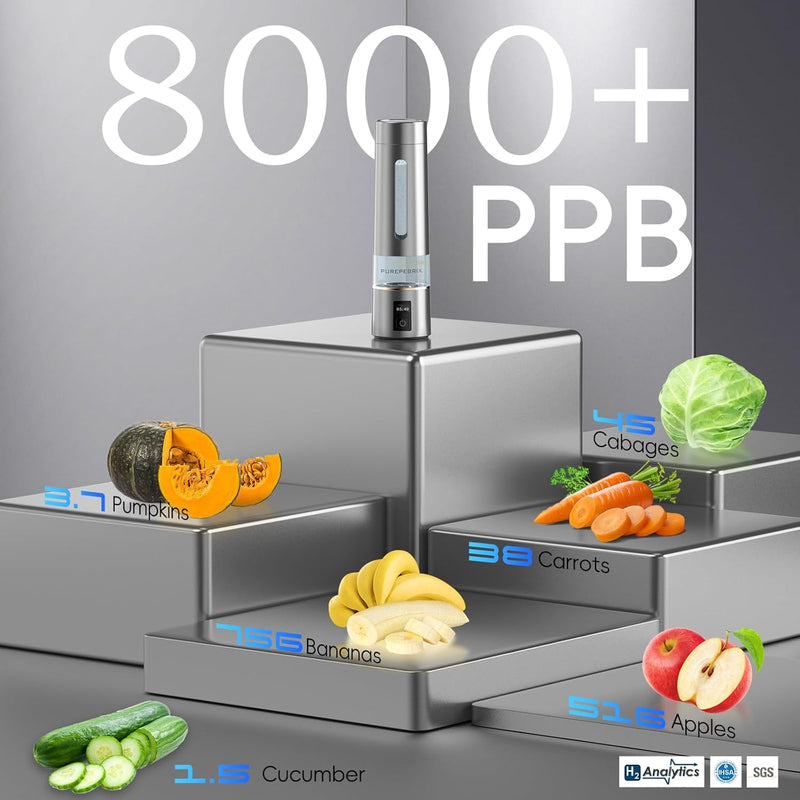 Hydrogen Water Bottle Generator  |  8000 PPB PUREPEBRIX®