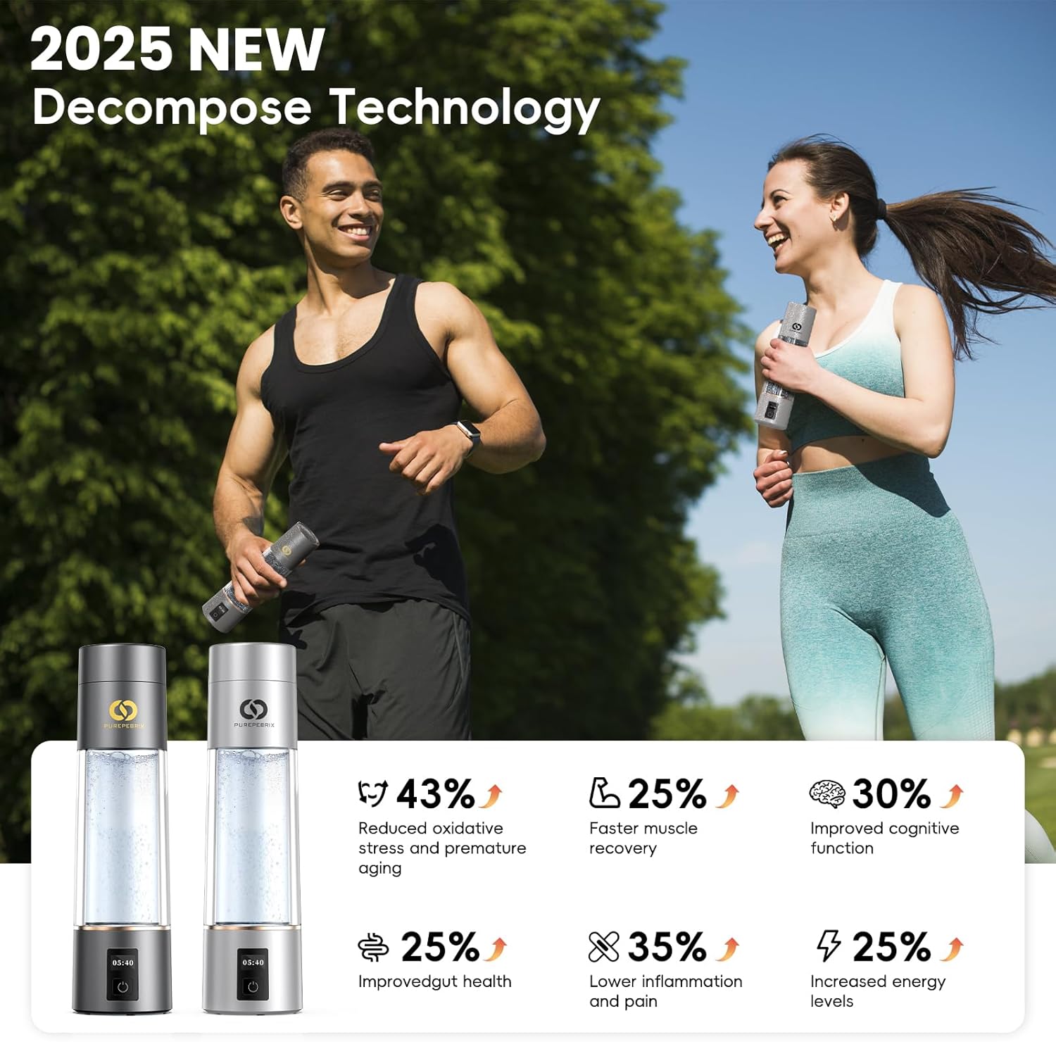 Hydrogen Water Bottle Generator 丨6360 PPB PUREPEBRIX® - PUREPEBRIX