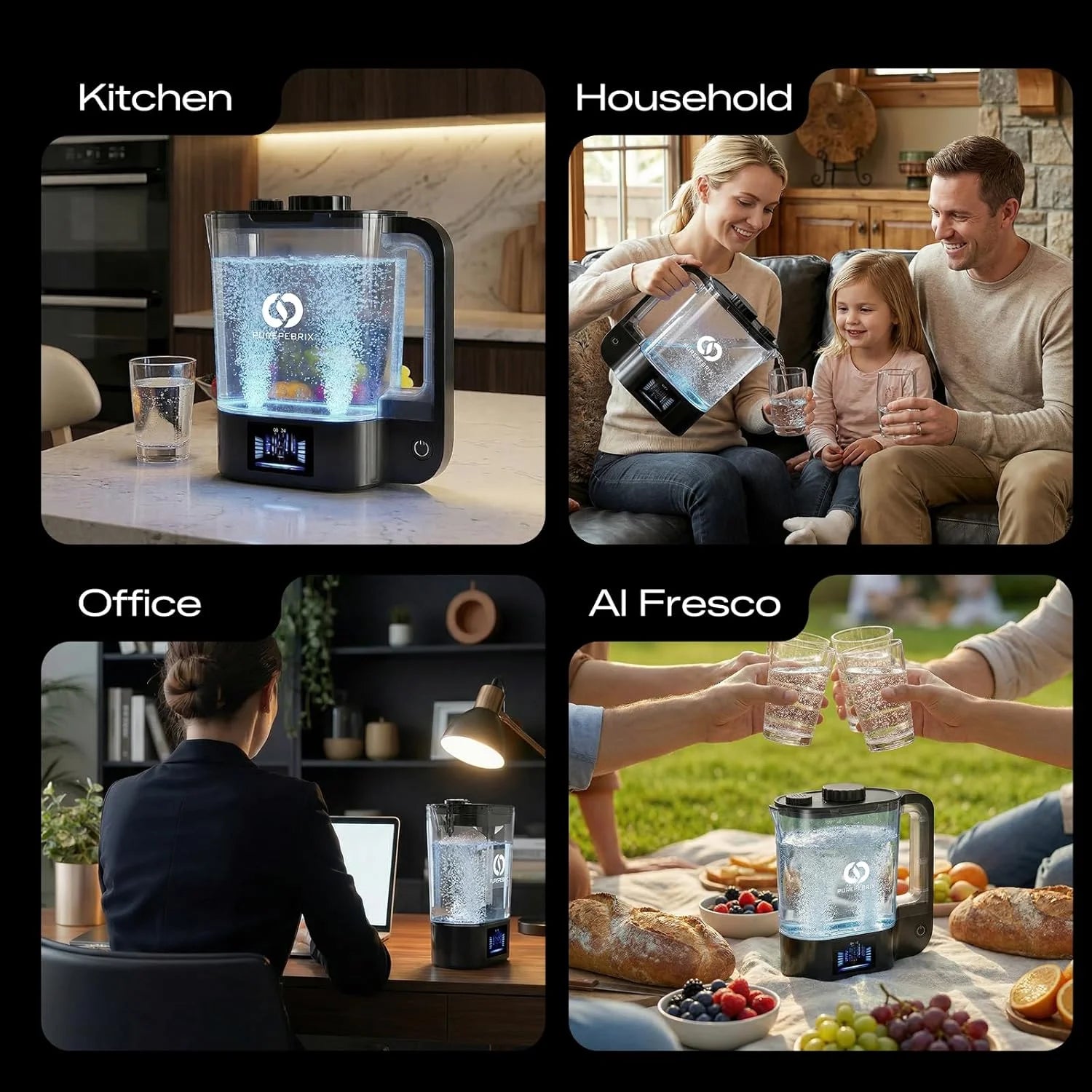 PUREPEBRIX S2 hydrogen water ionizer pitcher 72oz - comparison view