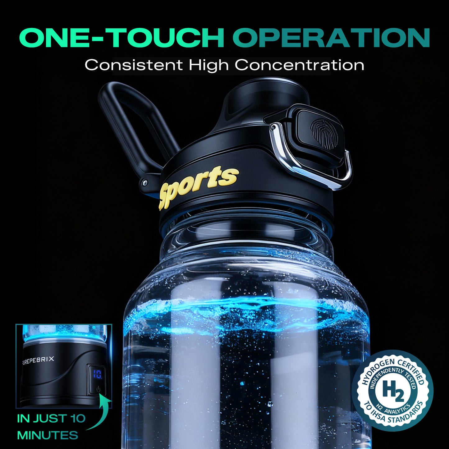 Glass Hydrogen Water Bottle Generator X100