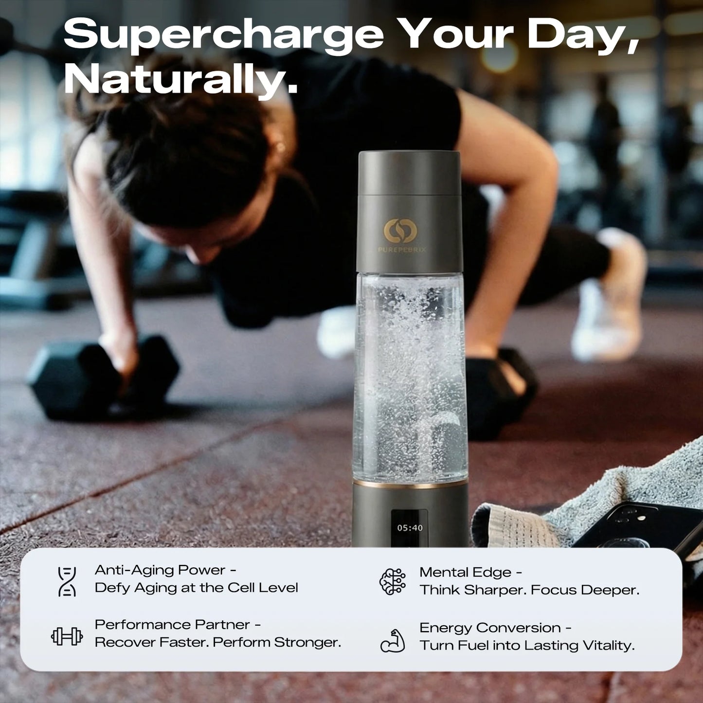 Hydrogen Water Bottle Generator H4000丨Up To 6360 PPB